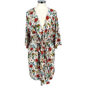 Vera Bradley Sea Air Floral Knit Robe Blue Multicolor Size Small/Medium